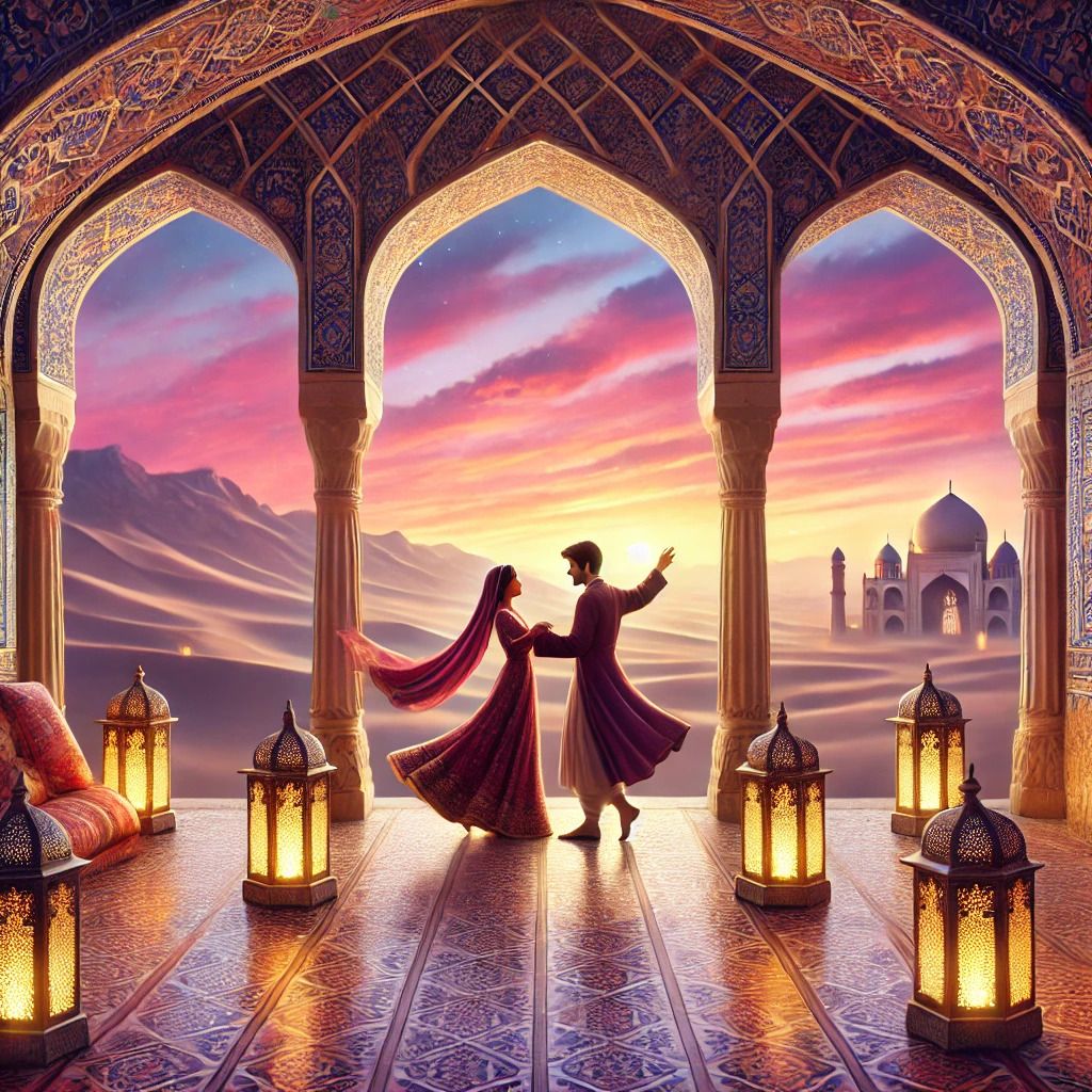 Dancing Persian couple.